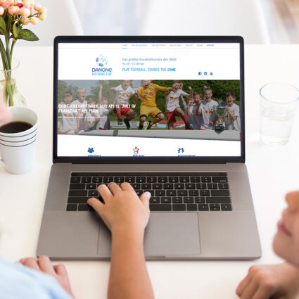 Website des Danone Nations Cup Deutschland in einer Desktop-Darstellung