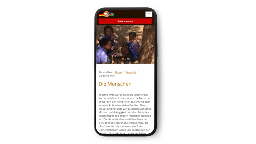 Mobile Ansichten der Websites von DNEG und GNDS