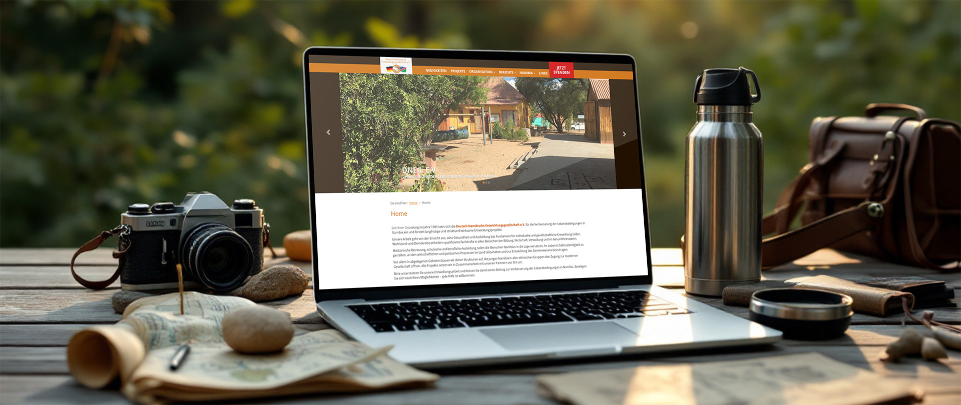 Desktop-Darstellungen der Websites von DNEG und GNDS