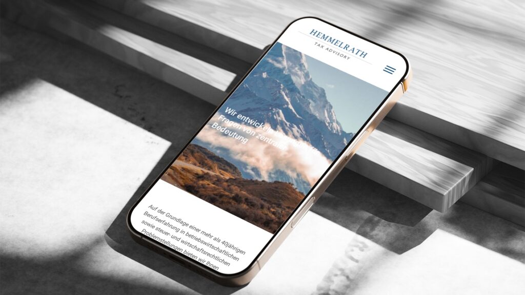 Website von Hemmelrath Tax in der Mobile-Ansicht