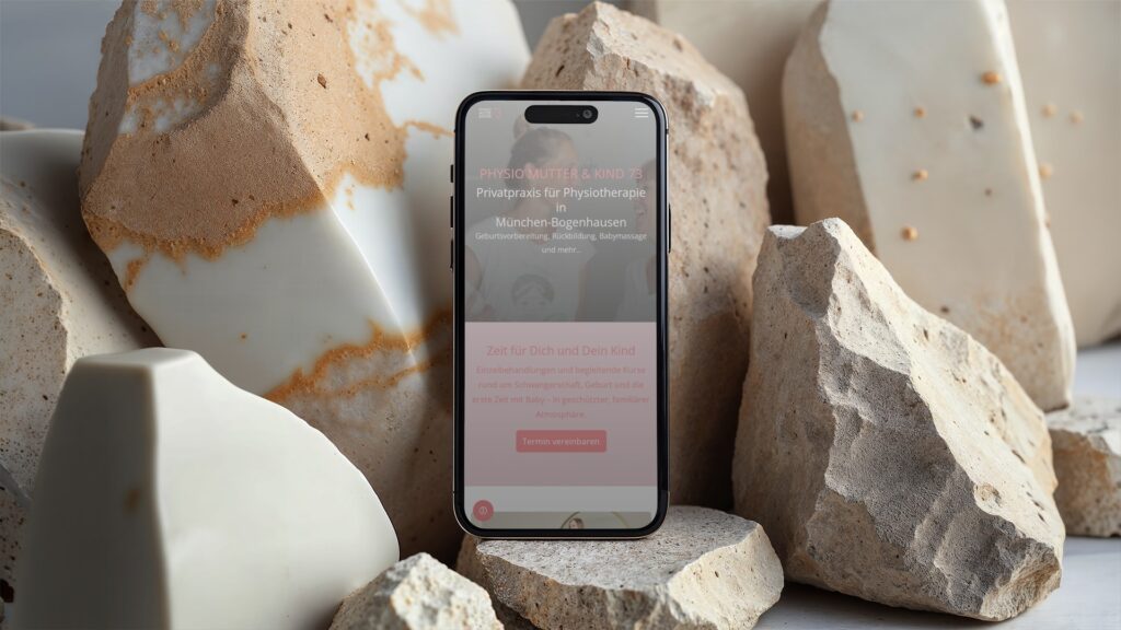 Mobile Ansicht der Startseite von Physio73